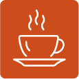 icono lineal de una taza de café caliente