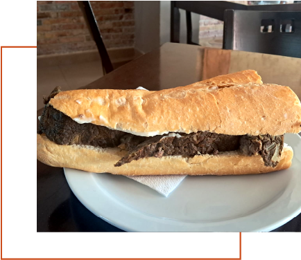 bocadillo de tortilla de morcilla