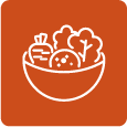 icono lineal de un bowl de verduras