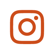 icono de instagram redondo con el símbolo naranja