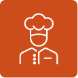 icono lineal de un chef